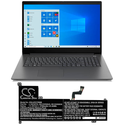 Replacement Battery for Lenovo  ideapad 3-17IML0 81WCCTO1WW – Notebook, Laptop – 3700mAh / 41.63Wh / 11.25V