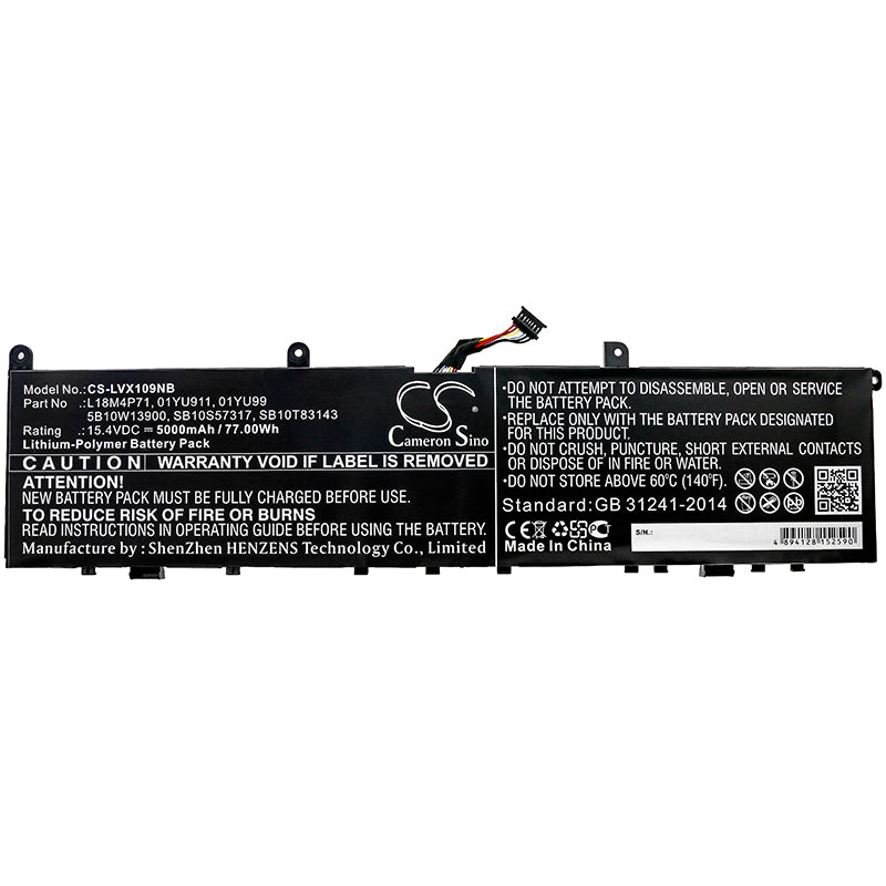 Replacement Battery for Lenovo ThinkPad P1 2019 20QTA00PCD – Notebook, Laptop – 5000mAh / 15.4V - image 3