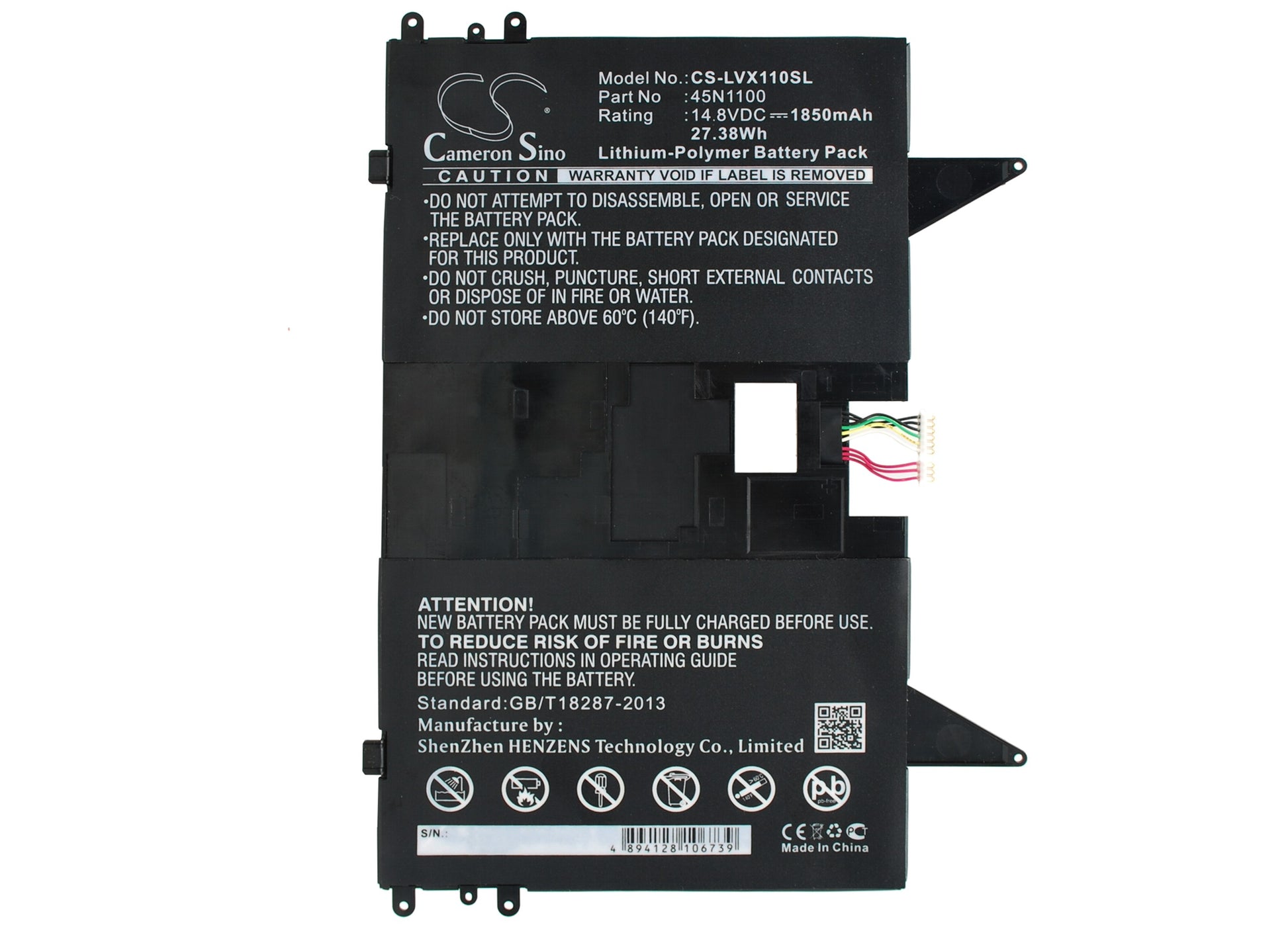 Replacement Battery for Lenovo Thinkpad X1 Helix Tablet PC – Tablet – 1850mAh / 14.8V - image 1