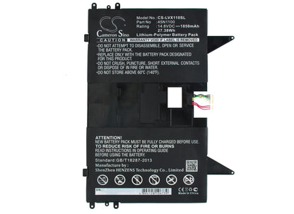 Replacement Battery for Lenovo Thinkpad X1 Helix Tablet PC – Tablet – 1850mAh / 14.8V - image 1