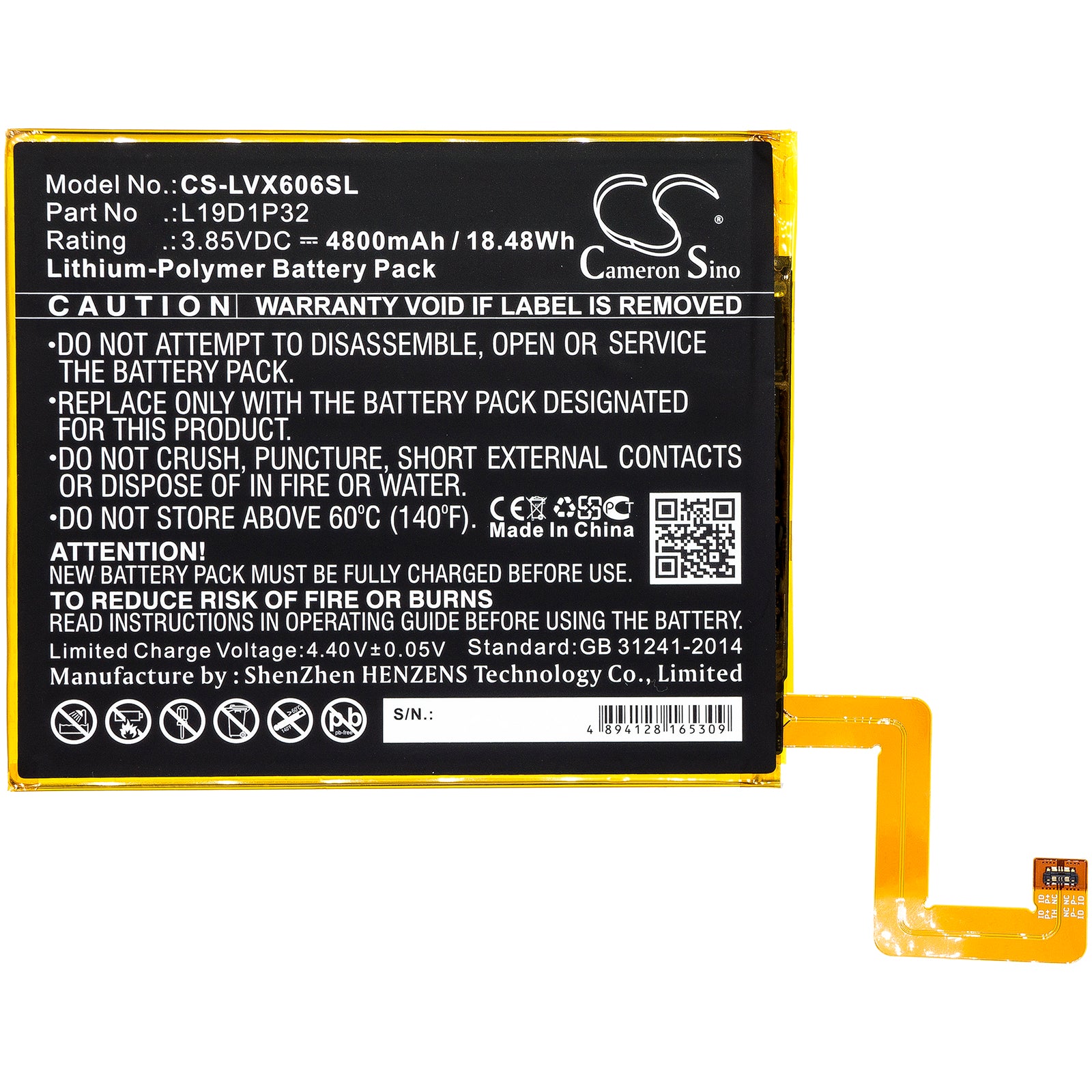Replacement Battery for Lenovo Tab M10 Plus – Tablet – 4800mAh / 3.85V - image 3