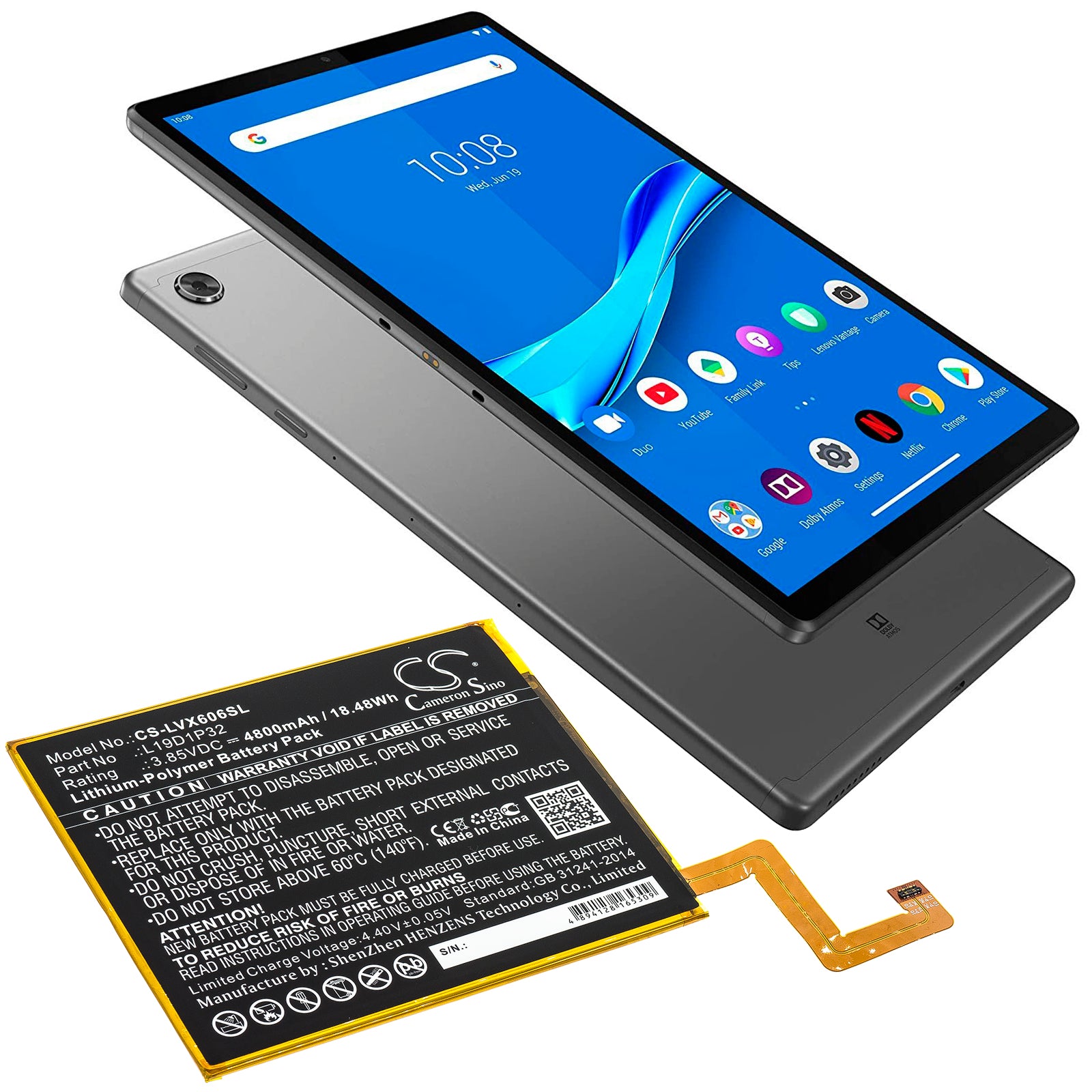 Replacement Battery for Lenovo Tab M10 Plus – Tablet – 4800mAh / 3.85V - image 5