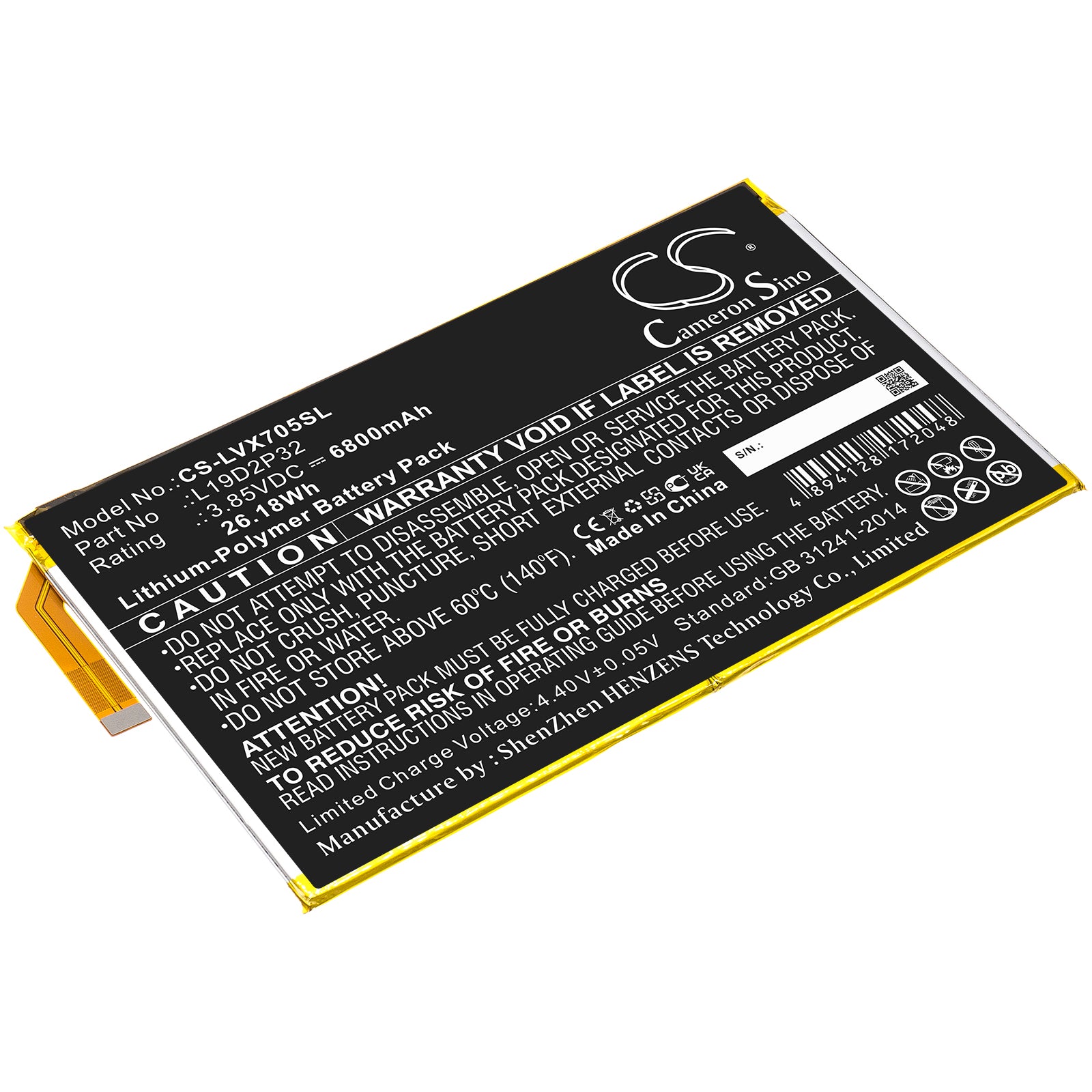 Replacement Battery for Lenovo Yoga Smart Tab – Tablet – 6800mAh / 3.85V - image 1