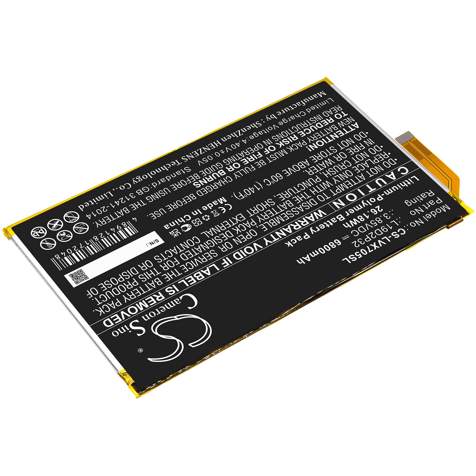 Replacement Battery for Lenovo Yoga Smart Tab – Tablet – 6800mAh / 3.85V - image 2