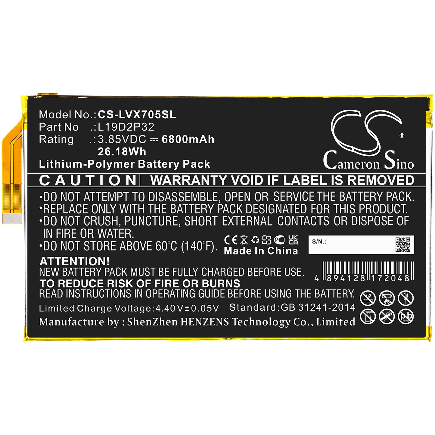 Replacement Battery for Lenovo Yoga Smart Tab – Tablet – 6800mAh / 3.85V - image 3