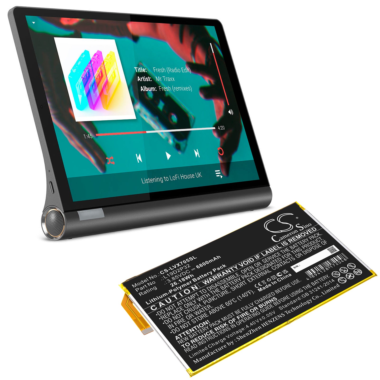 Replacement Battery for Lenovo Yoga Smart Tab – Tablet – 6800mAh / 3.85V - image 5