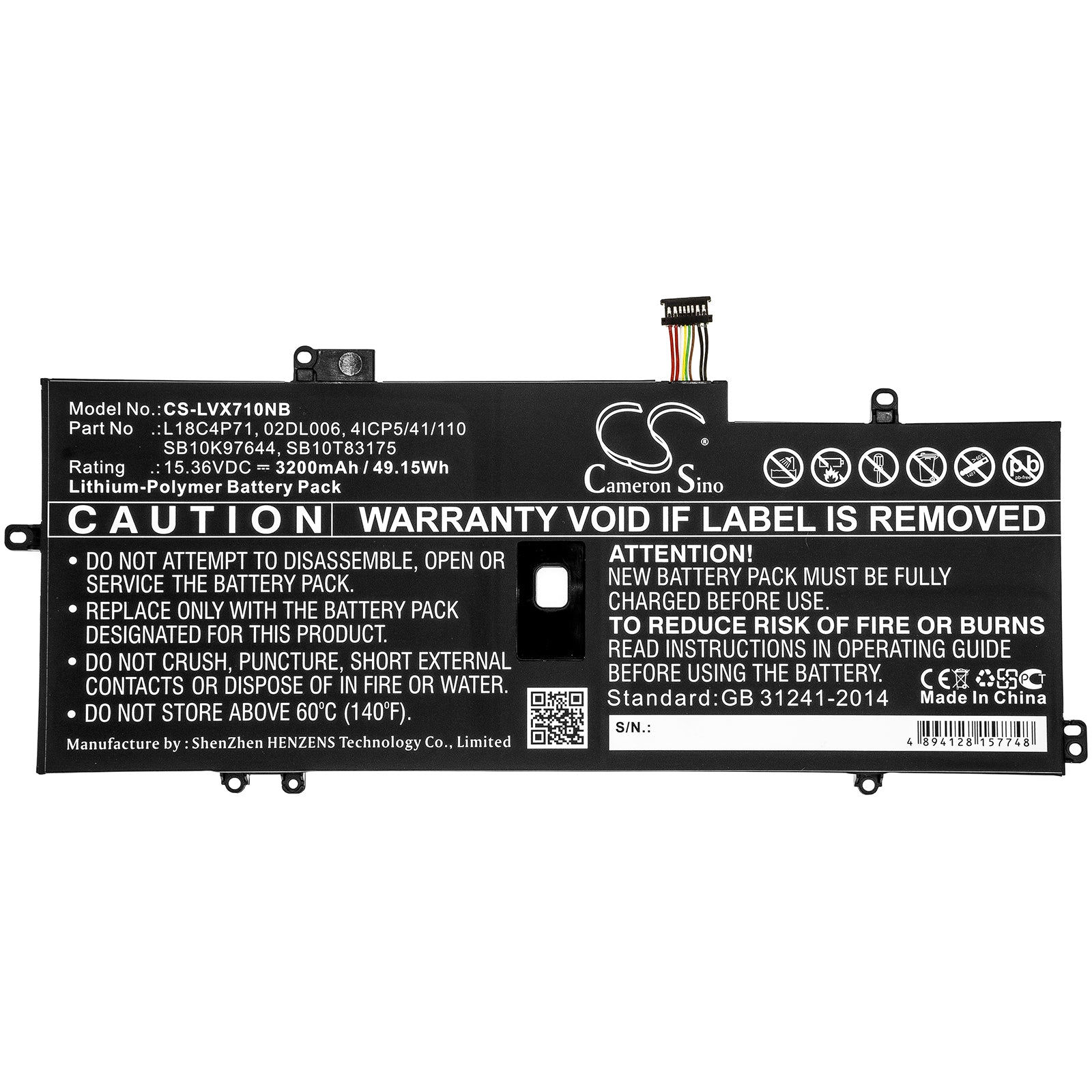 Replacement Battery for Lenovo ThinkPad X1 Carbon 2019 – Notebook, Laptop – 3200mAh / 15.36V - image 3