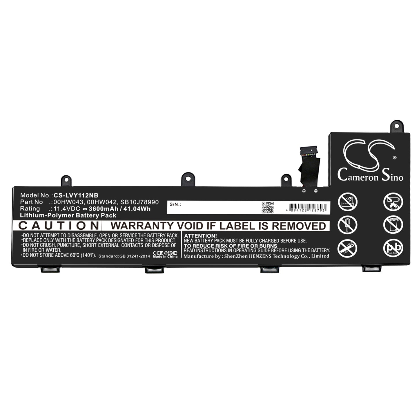 Replacement Battery for Lenovo ThinkPad Yoga 11e Chromebook – Notebook, Laptop – 3600mAh / 11.4V - image 3