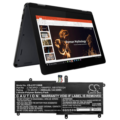 Replacement Battery for Lenovo  11e Yoga Gen 6 20SES00100 – Notebook, Laptop – 2900mAh / 44.54Wh / 15.36V