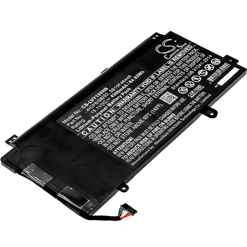 Replacement Battery for Lenovo ThinkPad Yoga 15 – Notebook, Laptop – 4300mAh / 15.1V - image 1
