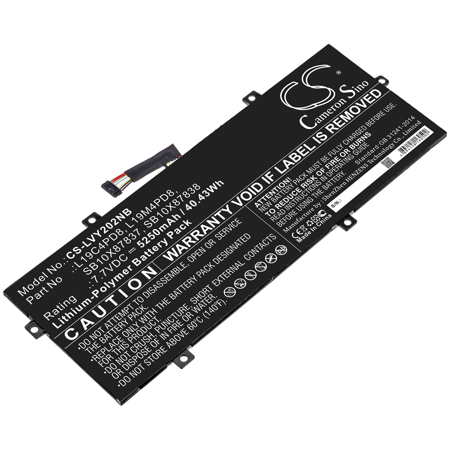 Replacement Battery for Lenovo Yoga Duet 2020 – Notebook, Laptop – 5250mAh / 7.7V - image 1