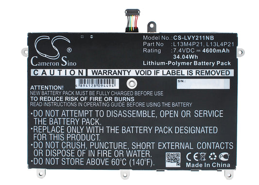 Replacement Battery for Lenovo Yoga 2 11 – Notebook, Laptop – 4600mAh / 7.4V