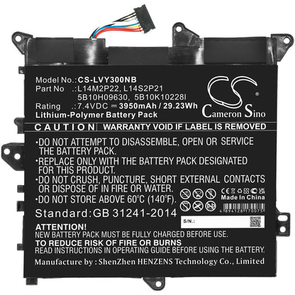 Replacement Battery for Lenovo  80LX – Notebook, Laptop – 3950mAh / 29.23Wh / 7.4V