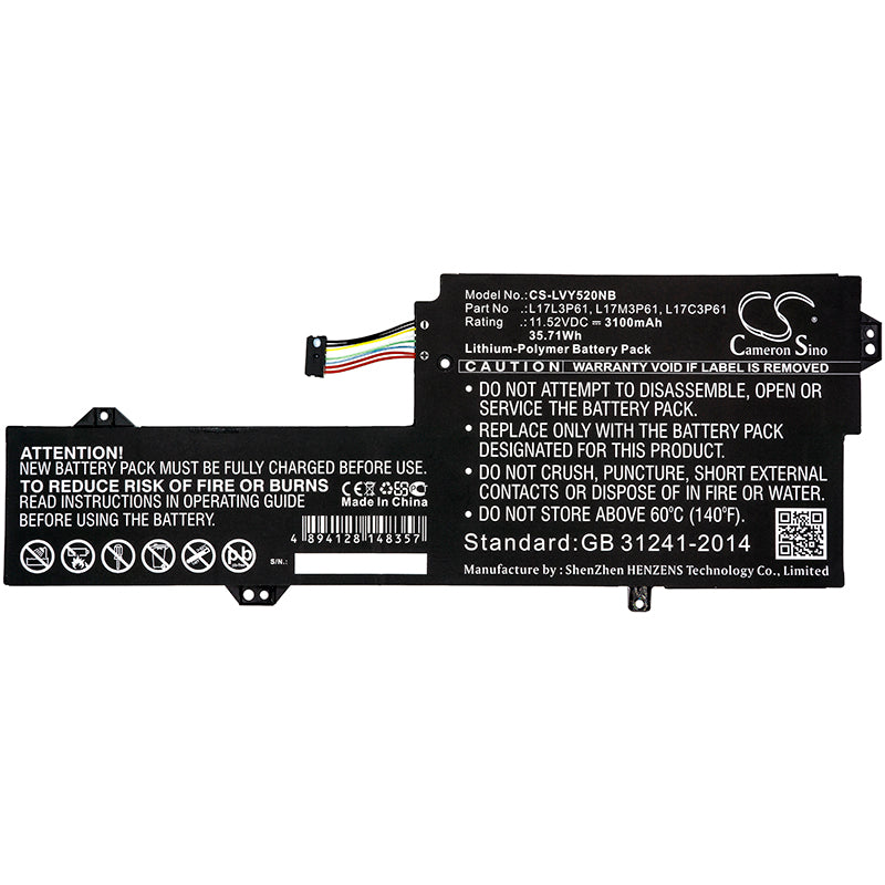 Replacement Battery for Lenovo Yoga 520-12 – Notebook, Laptop – 3100mAh / 11.52V - image 3