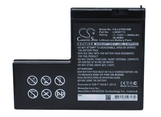 Replacement Battery for Lenovo IdeaPad Y650 – Notebook, Laptop – 3600mAh / 11.1V