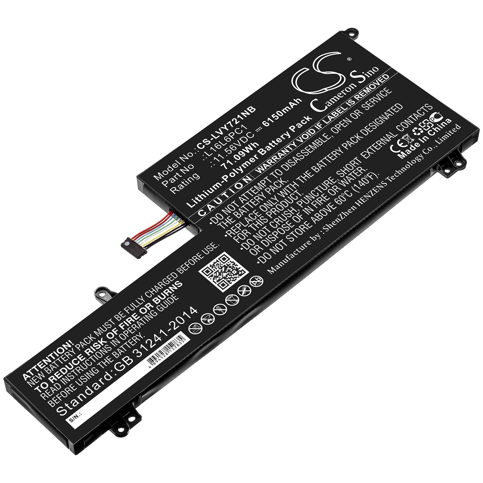 Replacement Battery for Lenovo Yoga 720-15Ikb – Notebook, Laptop – 6150mAh / 11.56V - image 1