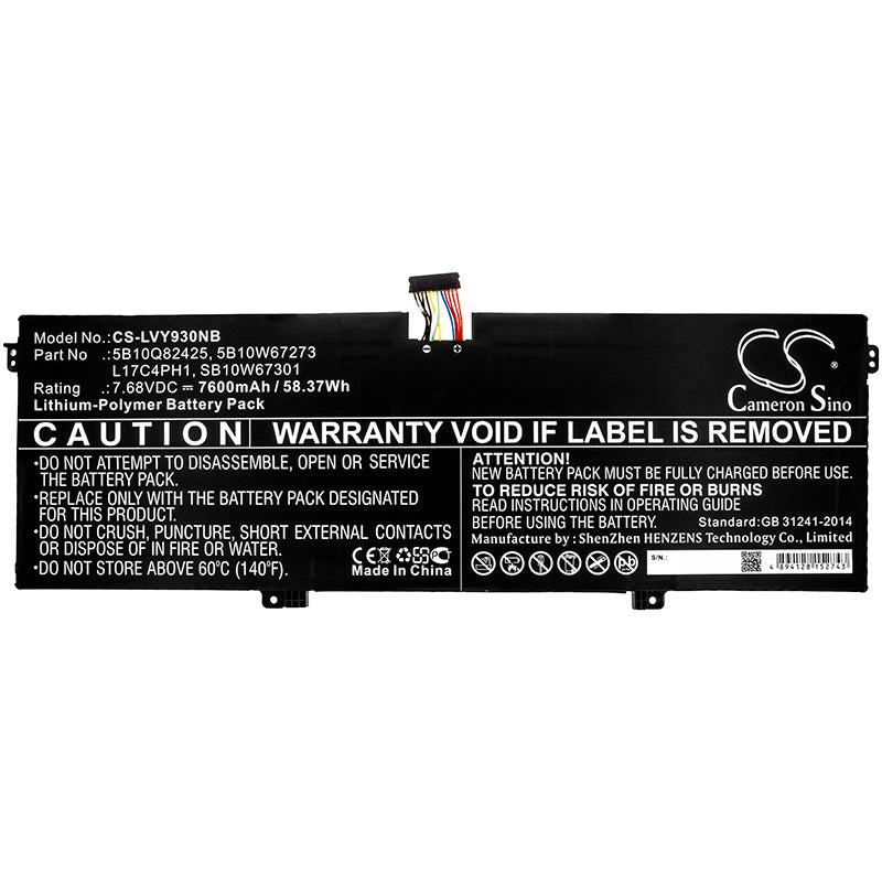 Replacement Battery for Lenovo Yoga C930-13IKB-81C4002YMZ – Notebook, Laptop – 7600mAh / 7.68V - image 3