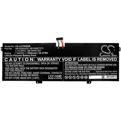 Replacement Battery for Lenovo Yoga C930-13IKB-81C4002YMZ – Notebook, Laptop – 7600mAh / 7.68V - image 3