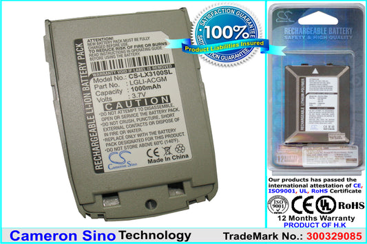 Replacement Battery for LG TM250 – Mobile, SmartPhone – 1000mAh / 3.7V
