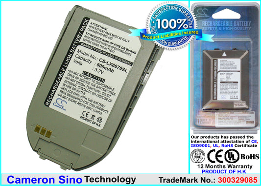 Replacement Battery for LG 6070 – Mobile, SmartPhone – 800mAh / 3.7V