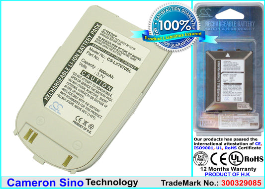 Replacement Battery for LG 7070 – Mobile, SmartPhone – 800mAh / 3.7V