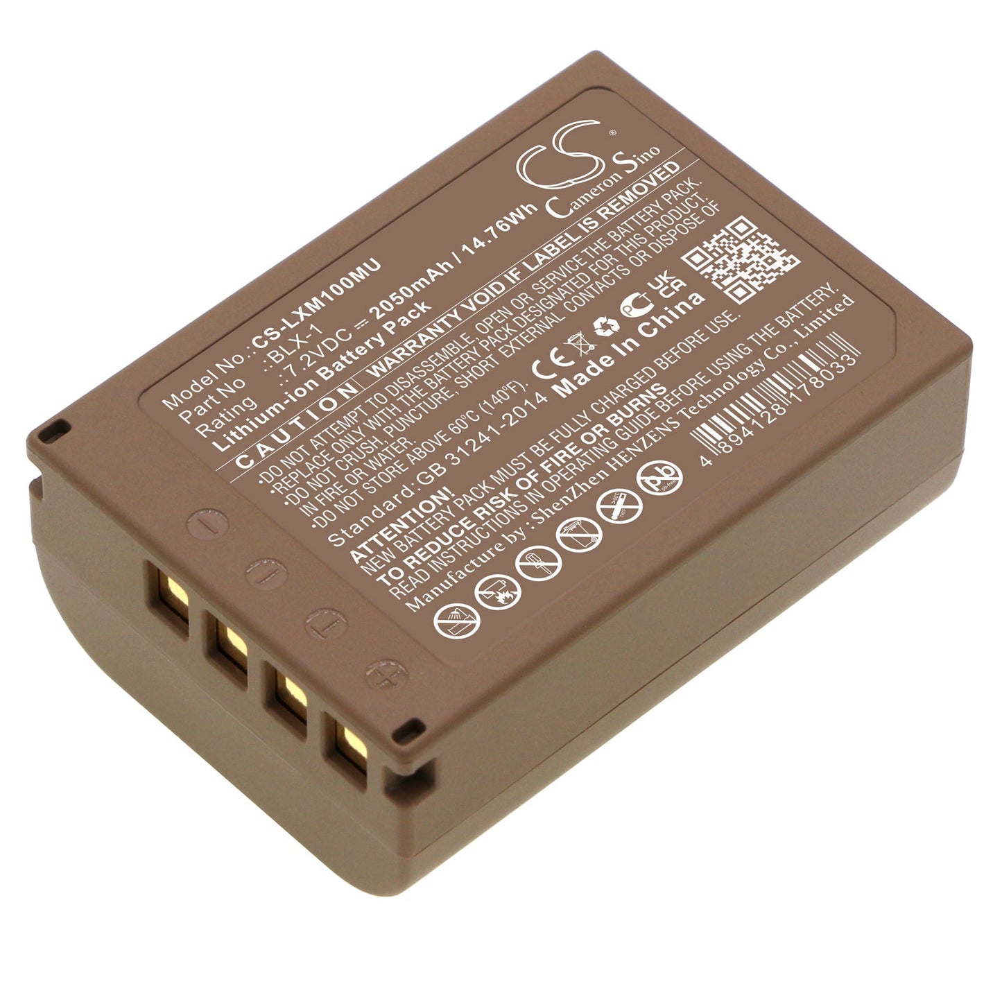 Replacement Battery for Olympus  OM SYSTEM OM-1 – Camera – 2050mAh / 14.76Wh / 7.2V