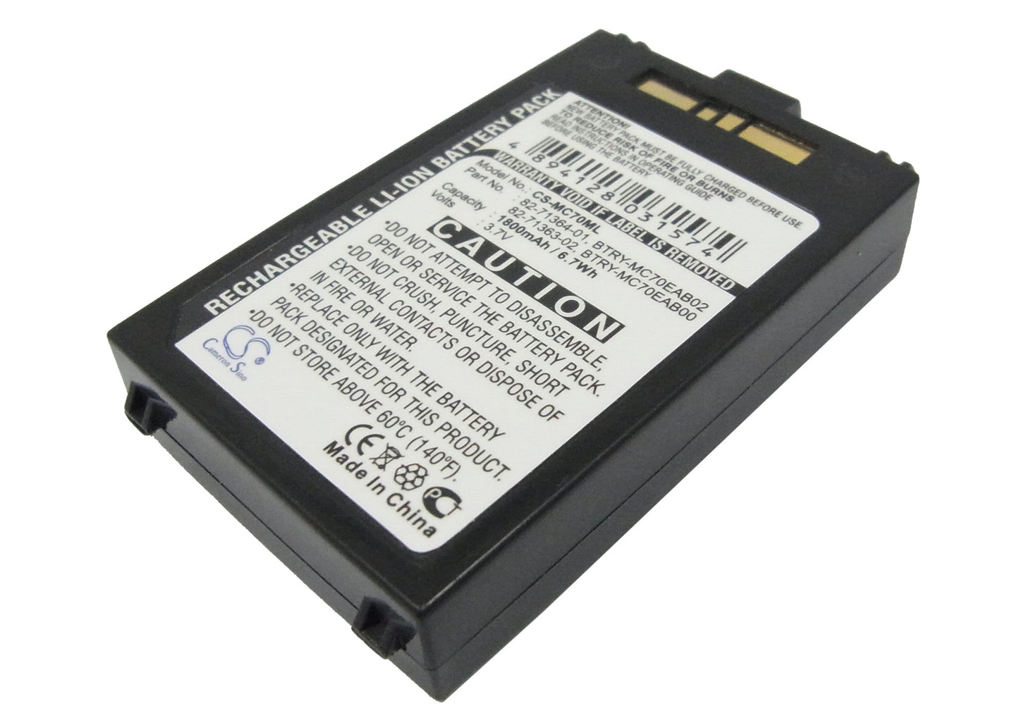 Replacement Battery for Symbol  MC70 – Barcode Scanner – 1800mAh / 6.66Wh / 3.7V