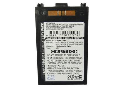 Replacement Battery for Symbol  MC70 – Barcode Scanner – 1800mAh / 6.66Wh / 3.7V