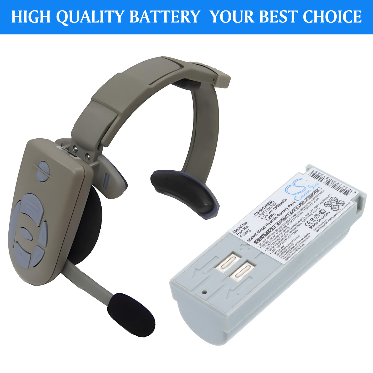 Replacement Battery for 3M C960 Headset – Wireless Headset – 1500mAh / 1.2V