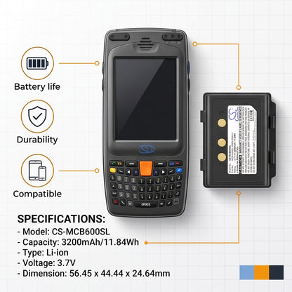 Replacement Battery for M3 Mobile eTicket – Barcode Scanner – 3200mAh / 3.7V