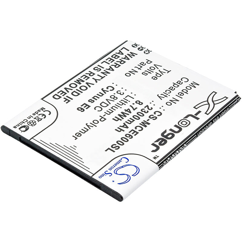 Replacement Battery for Mobistel  Cynus E6 – Mobile, SmartPhone – 2300mAh / 8.74Wh / 3.8V