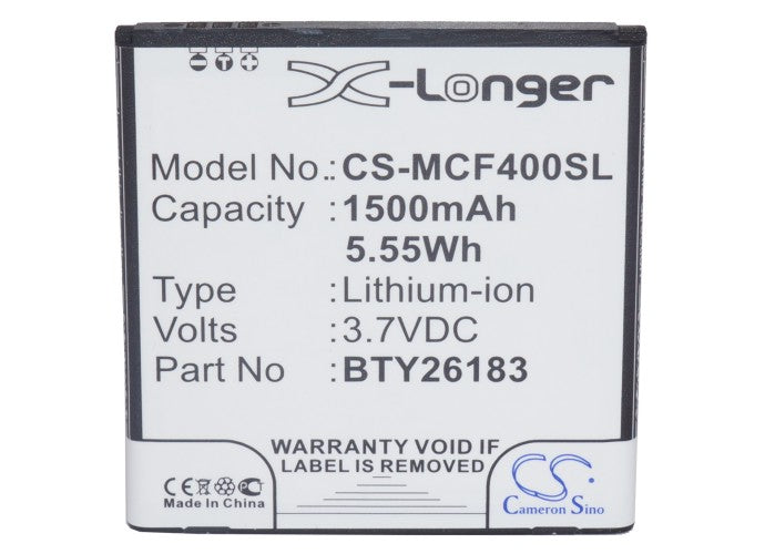 Replacement Battery for Mobistel  Cynus F4 – Mobile, SmartPhone – 1500mAh / 5.55Wh / 3.7V