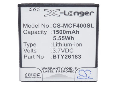 Replacement Battery for Mobistel  Cynus F4 – Mobile, SmartPhone – 1500mAh / 5.55Wh / 3.7V
