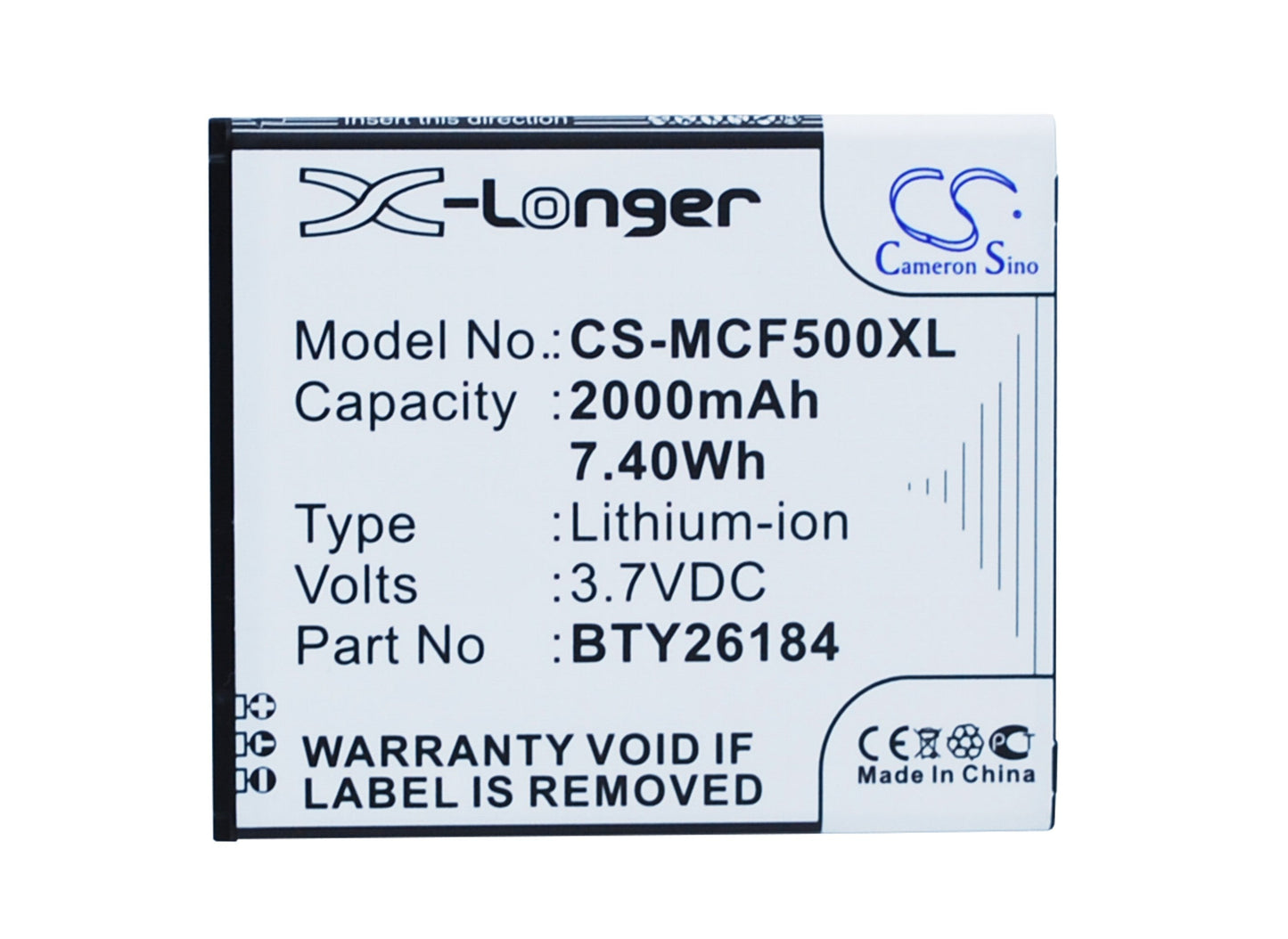 Replacement Battery for Mobistel  Cynus F5 – Mobile, SmartPhone – 2000mAh / 7.40Wh / 3.7V
