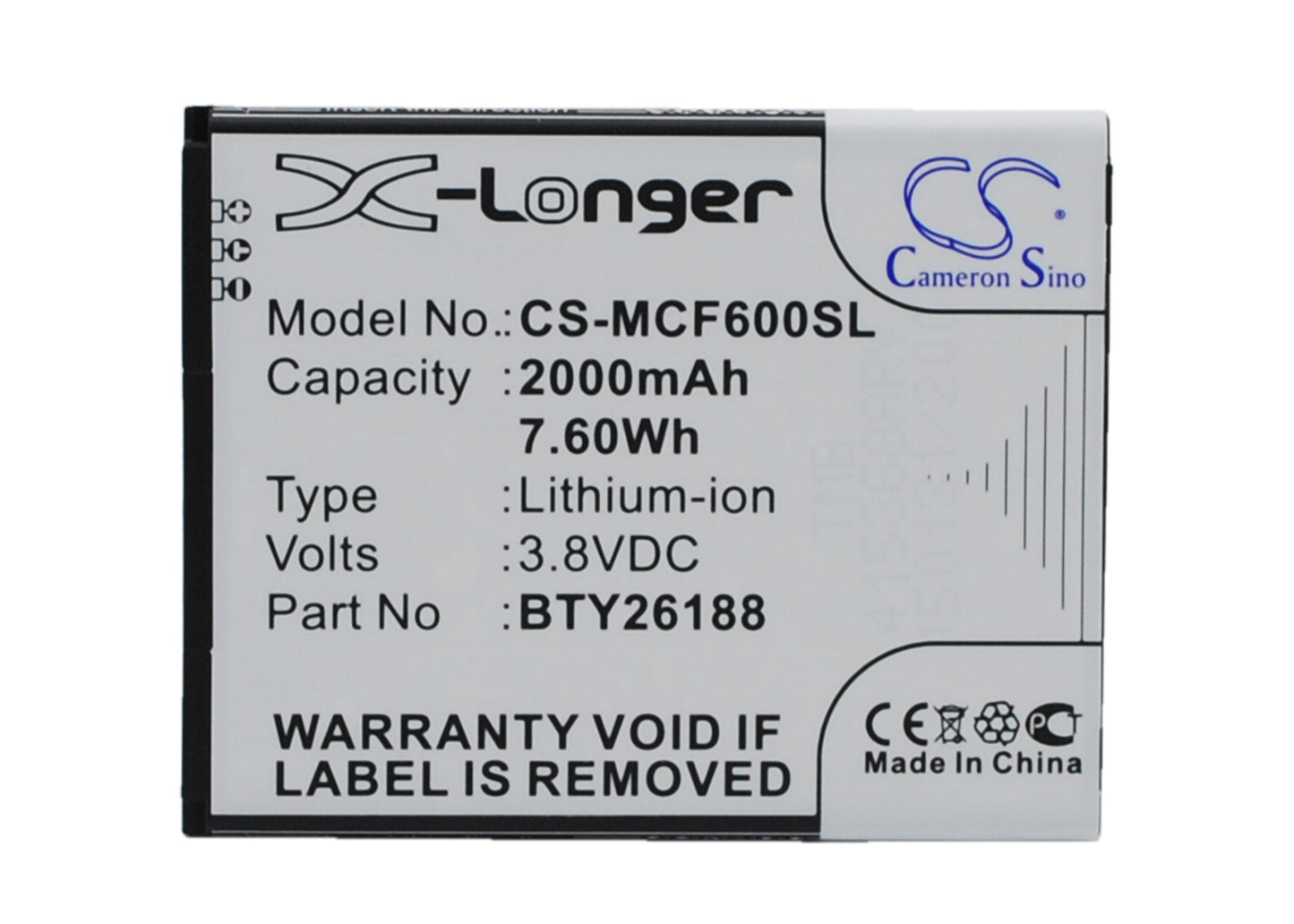 Replacement Battery for POSH | Mobistel Titan HD – Mobile, SmartPhone – 2000mAh / 3.8V - image 1
