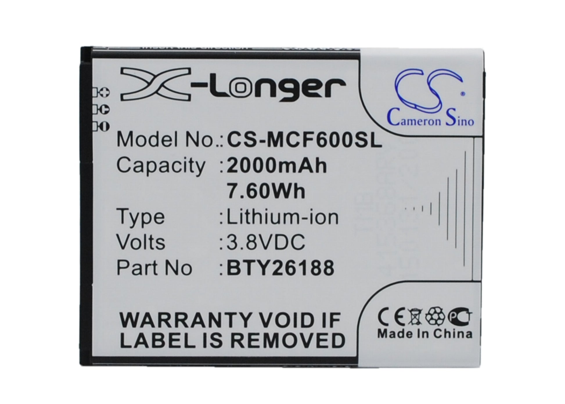 Replacement Battery for POSH | Mobistel Titan HD – Mobile, SmartPhone – 2000mAh / 3.8V - image 1