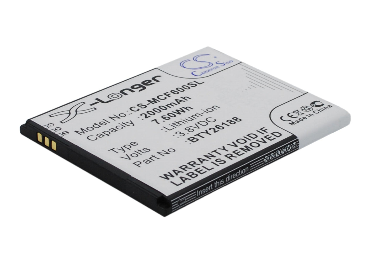 Replacement Battery for Mobistel  Cynus F6 – Mobile, SmartPhone – 2000mAh / 7.60Wh / 3.8V