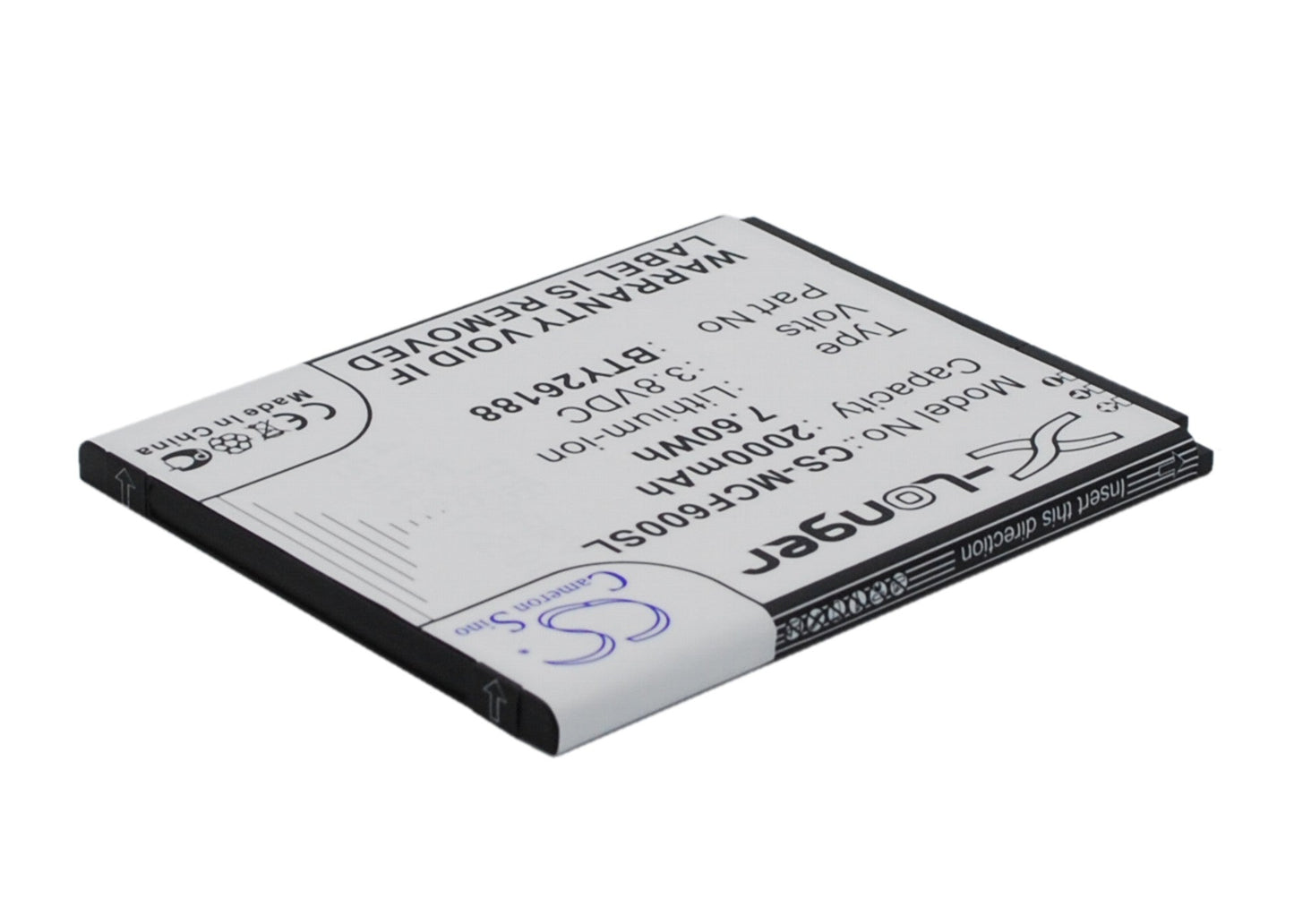 Replacement Battery for POSH  E500A – Mobile, SmartPhone – 2000mAh / 7.60Wh / 3.8V