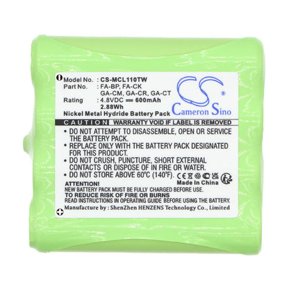Replacement Battery for Audioline  – Two-Way Radio – 600mAh / 2.88Wh / 4.8V