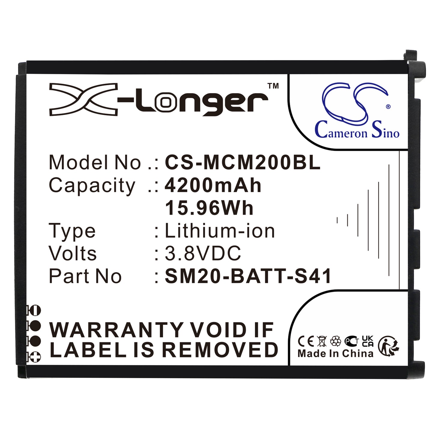 Replacement Battery for M3 Mobile SM20 – Barcode Scanner – 4200mAh / 3.8V - image 3