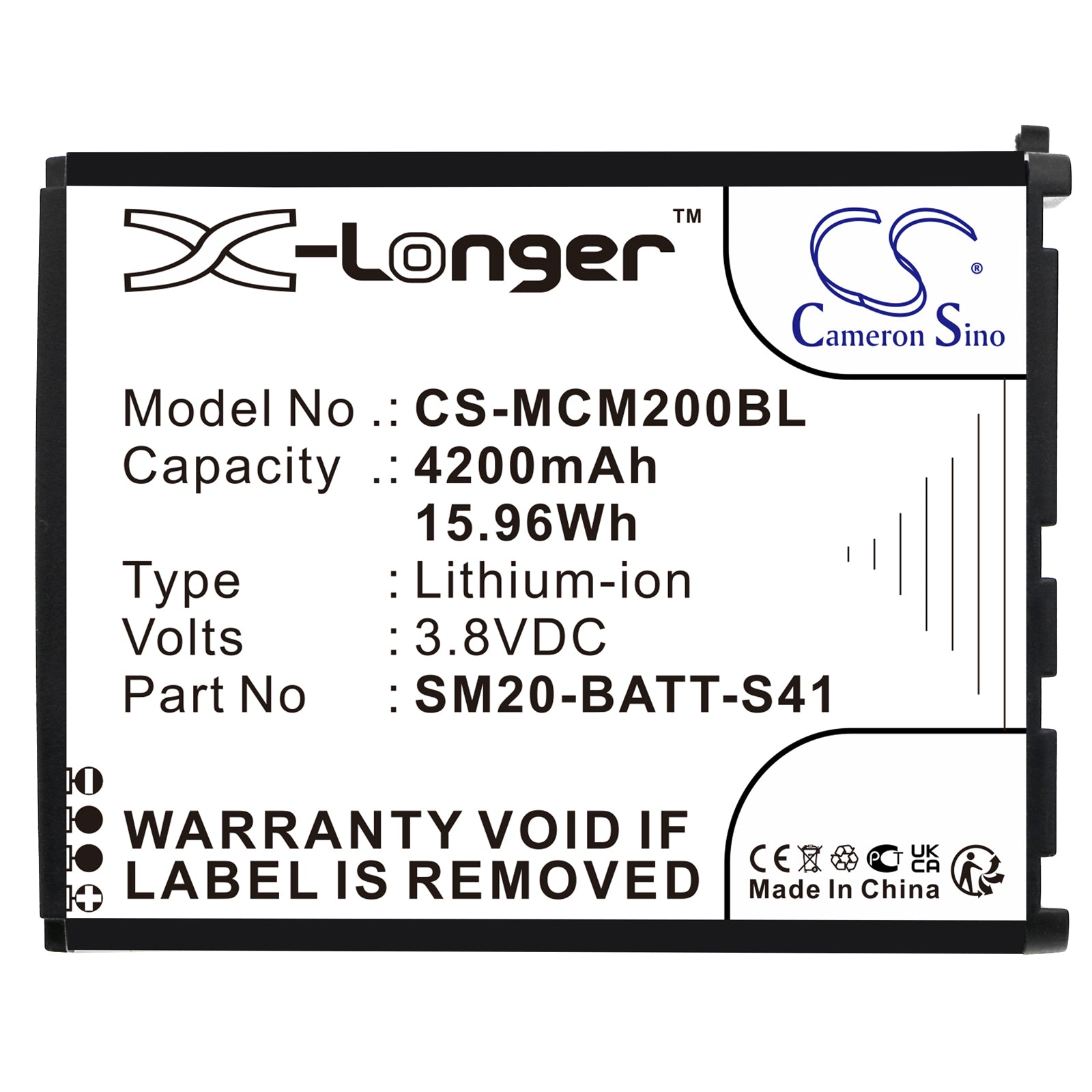 Replacement Battery for M3 Mobile SM20 – Barcode Scanner – 4200mAh / 3.8V - image 3