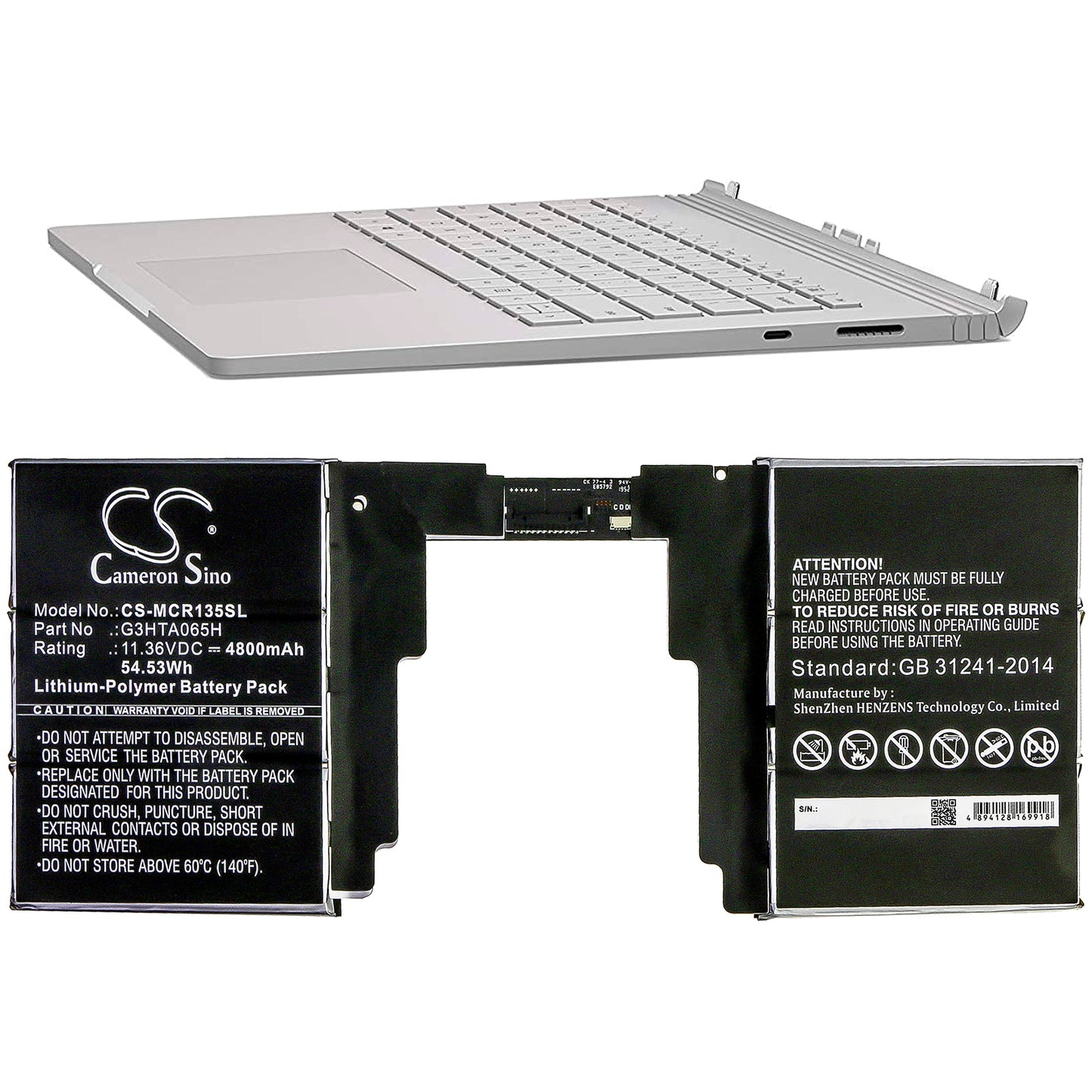 Replacement Battery for Microsoft Surface Book 3 13.5 Keyboard – Tablet – 4800mAh / 11.36V - image 5