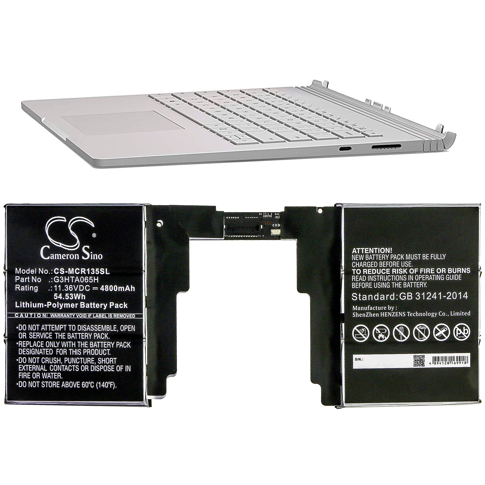Replacement Battery for Microsoft Surface Book 3 13.5 Keyboard – Tablet – 4800mAh / 11.36V - image 5
