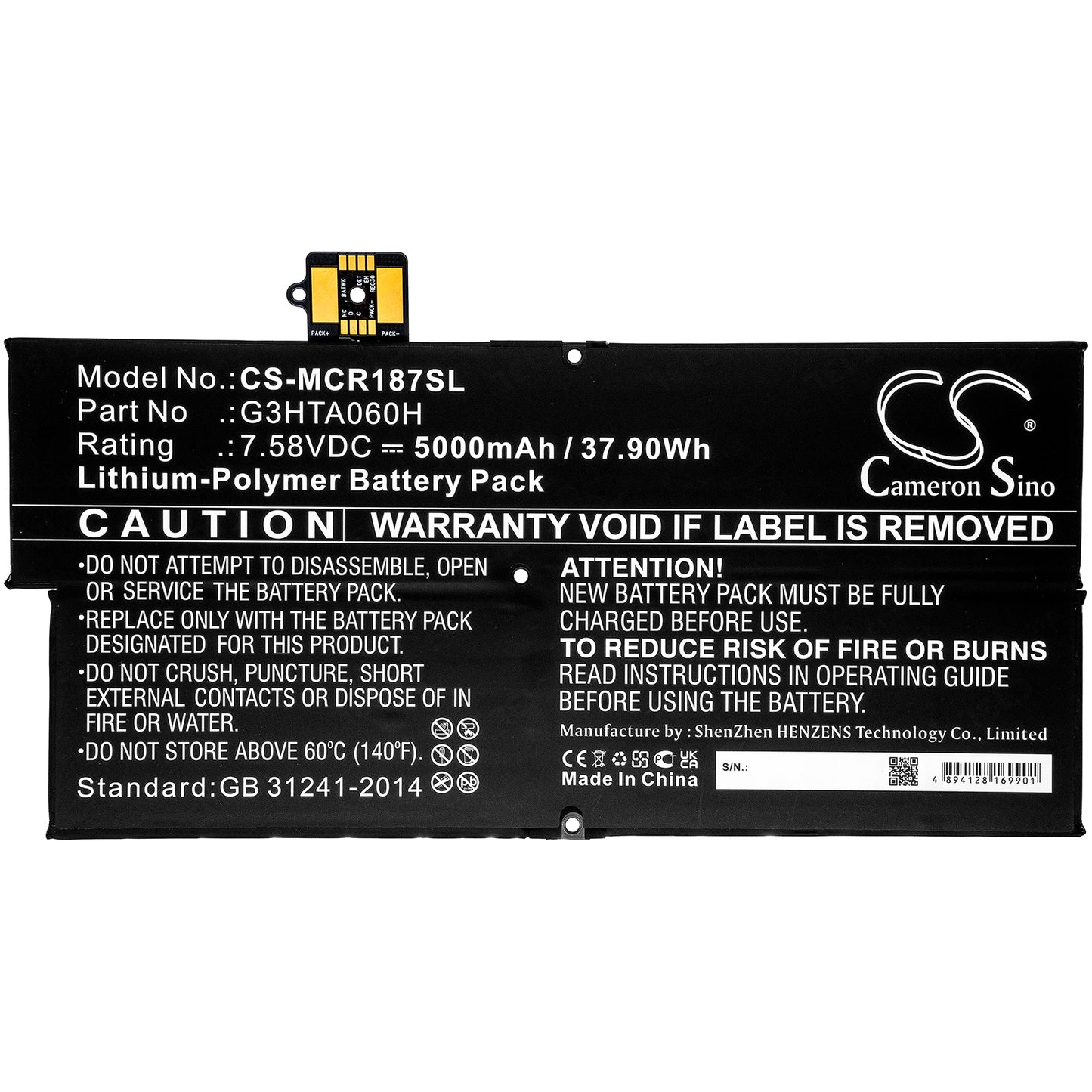 Replacement Battery for Microsoft Surface Pro X 1876 Keyboard – Tablet – 5000mAh / 7.58V - image 3