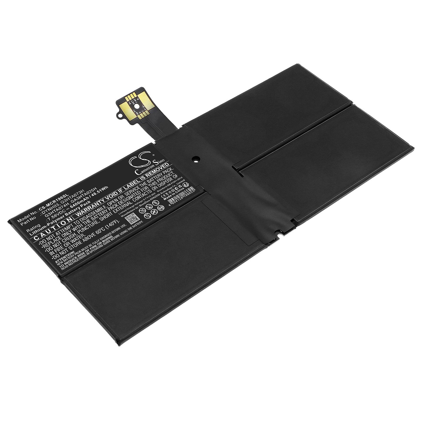 Replacement Battery for Microsoft Surface Pro 7 1960 – Tablet – 6400mAh / 7.58V - image 1