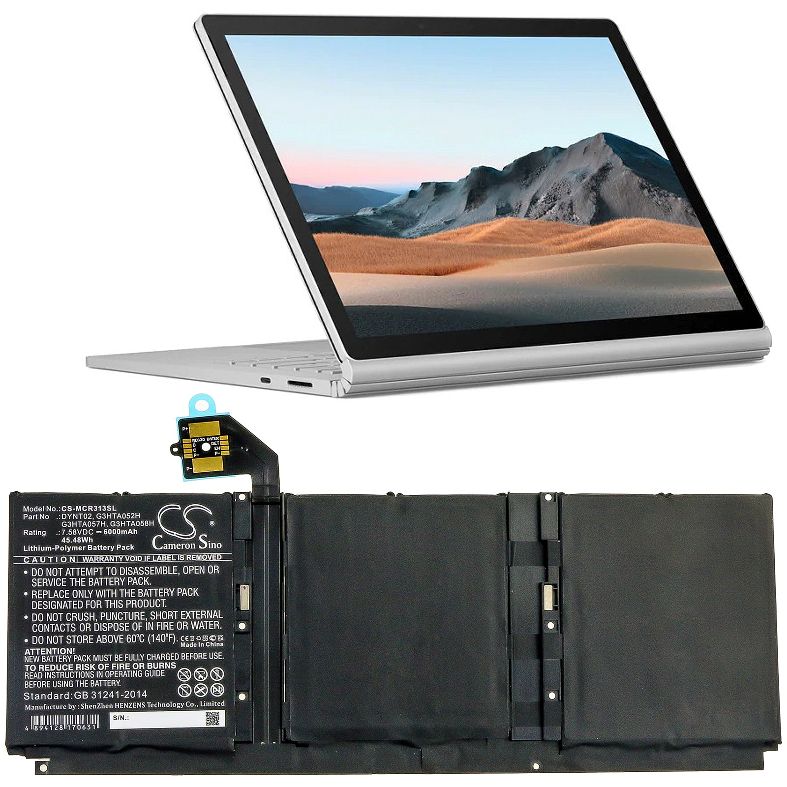 Replacement Battery for Microsoft Surface Book 3 13 Core i5-1035G7 – Tablet – 6000mAh / 7.58V - image 5