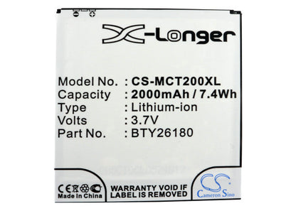 Replacement Battery for Mobistel  Cynus T2 – Mobile, SmartPhone – 2000mAh / 7.40Wh / 3.7V