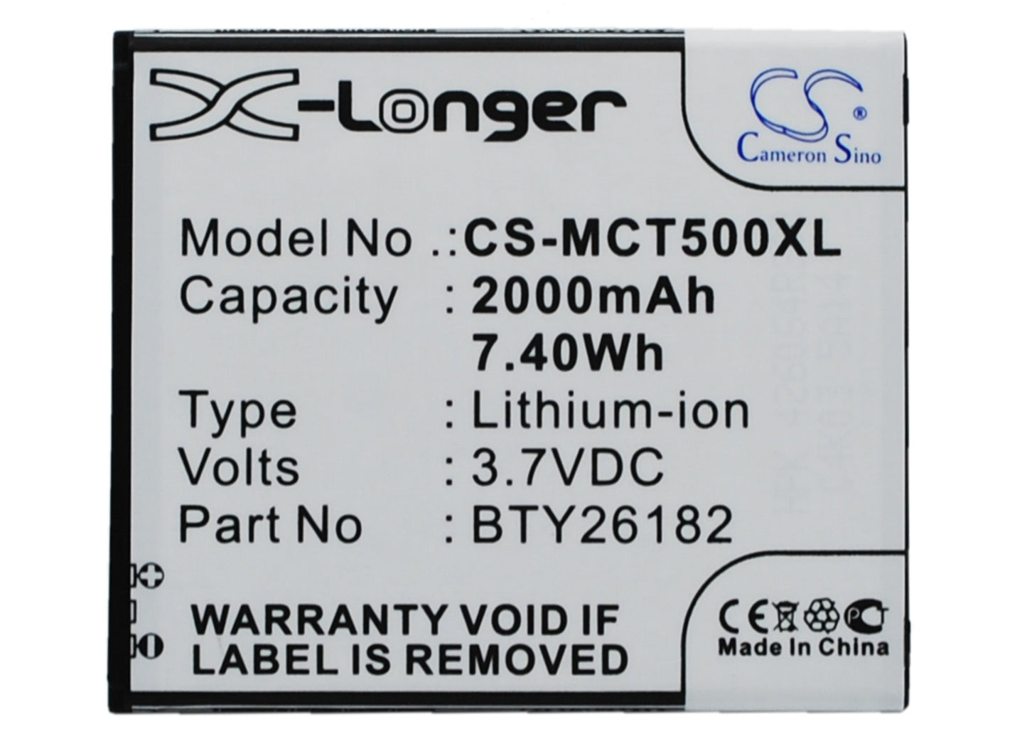 Replacement Battery for Mobistel Cynus T5 – Mobile, SmartPhone – 2000mAh / 3.7V - image 1