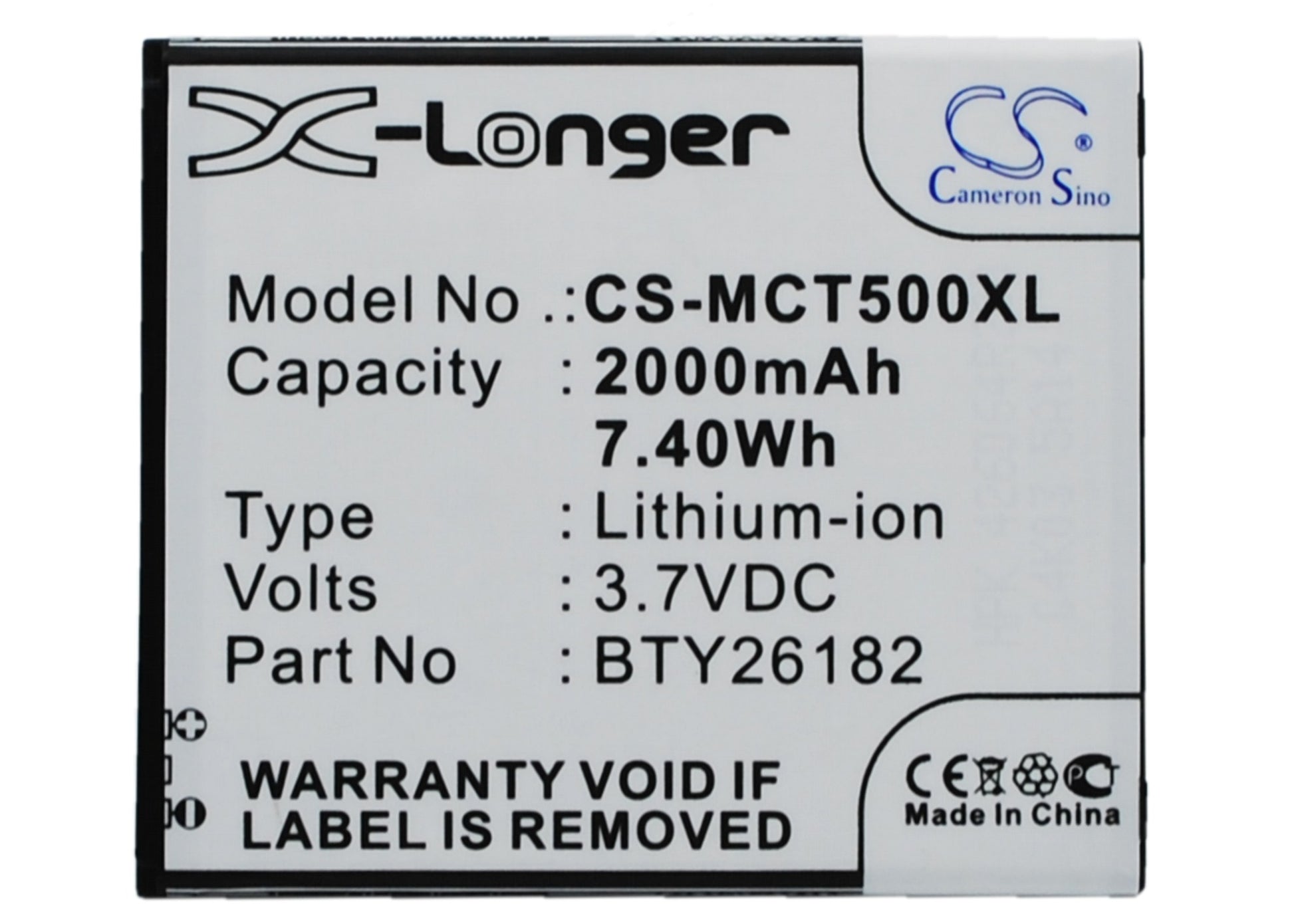 Replacement Battery for Mobistel Cynus T5 – Mobile, SmartPhone – 2000mAh / 3.7V - image 1