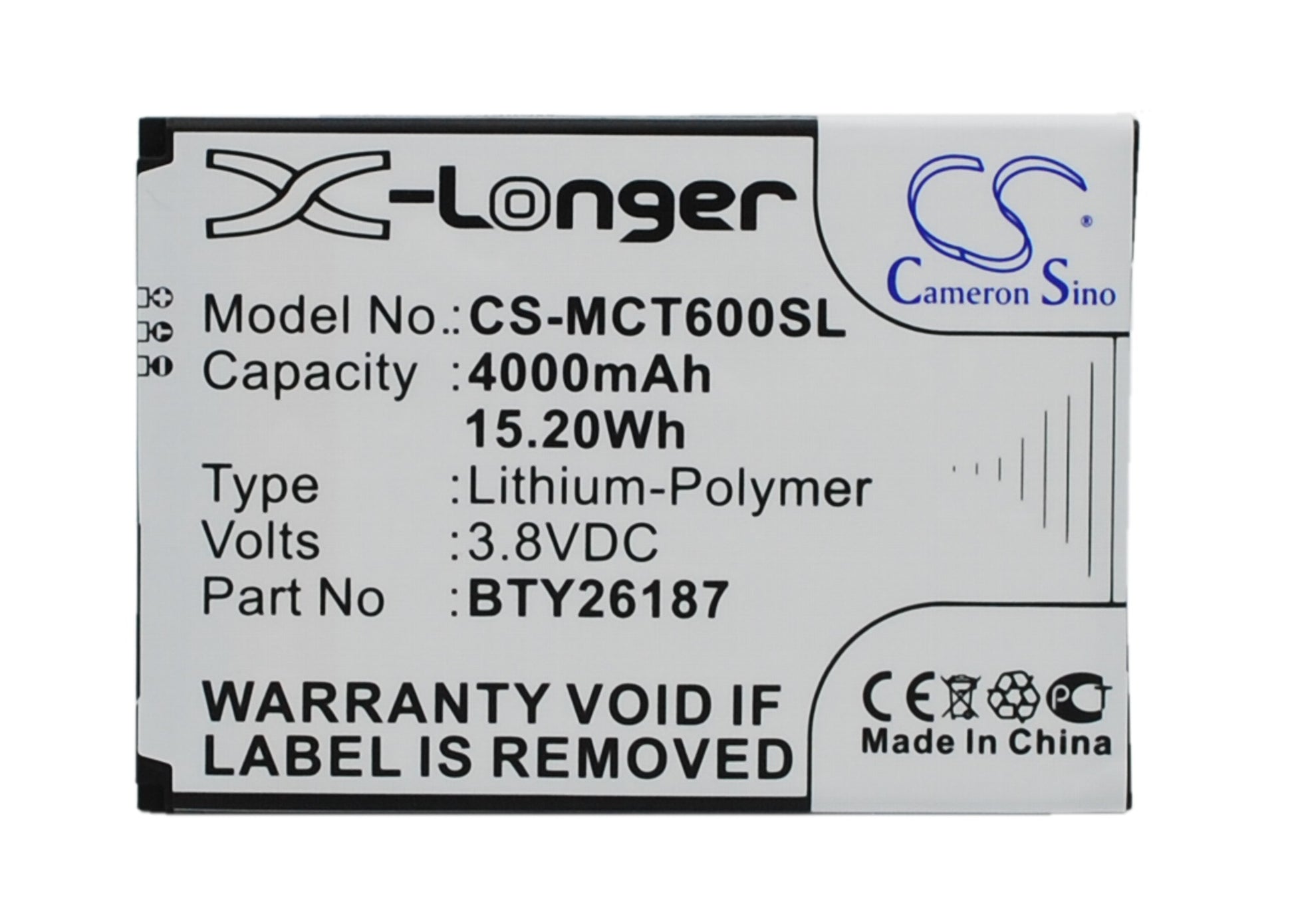 Replacement Battery for Mobistel Cynus T6 – Mobile, SmartPhone – 4000mAh / 3.8V - image 1